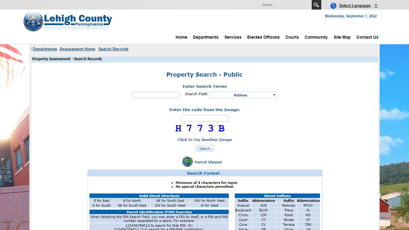 Assessment Search Records - Lehigh County, Pennsylvania